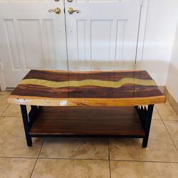 Coffee Table Wood, Signed By Artist