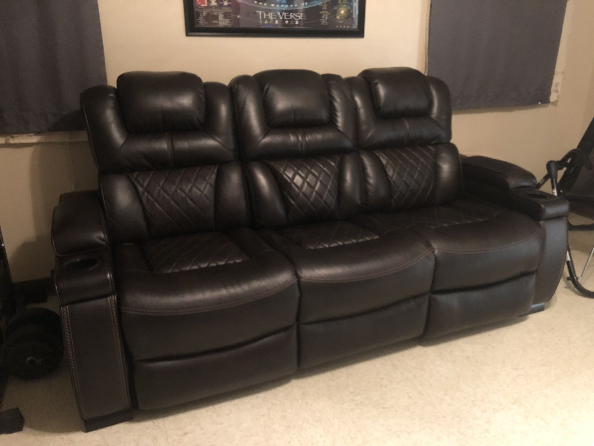 Ashley Power Reclining Sofa w/Charging Station & Storage