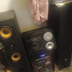 Theatre Research Tower Speakers And Knox Gear Amp