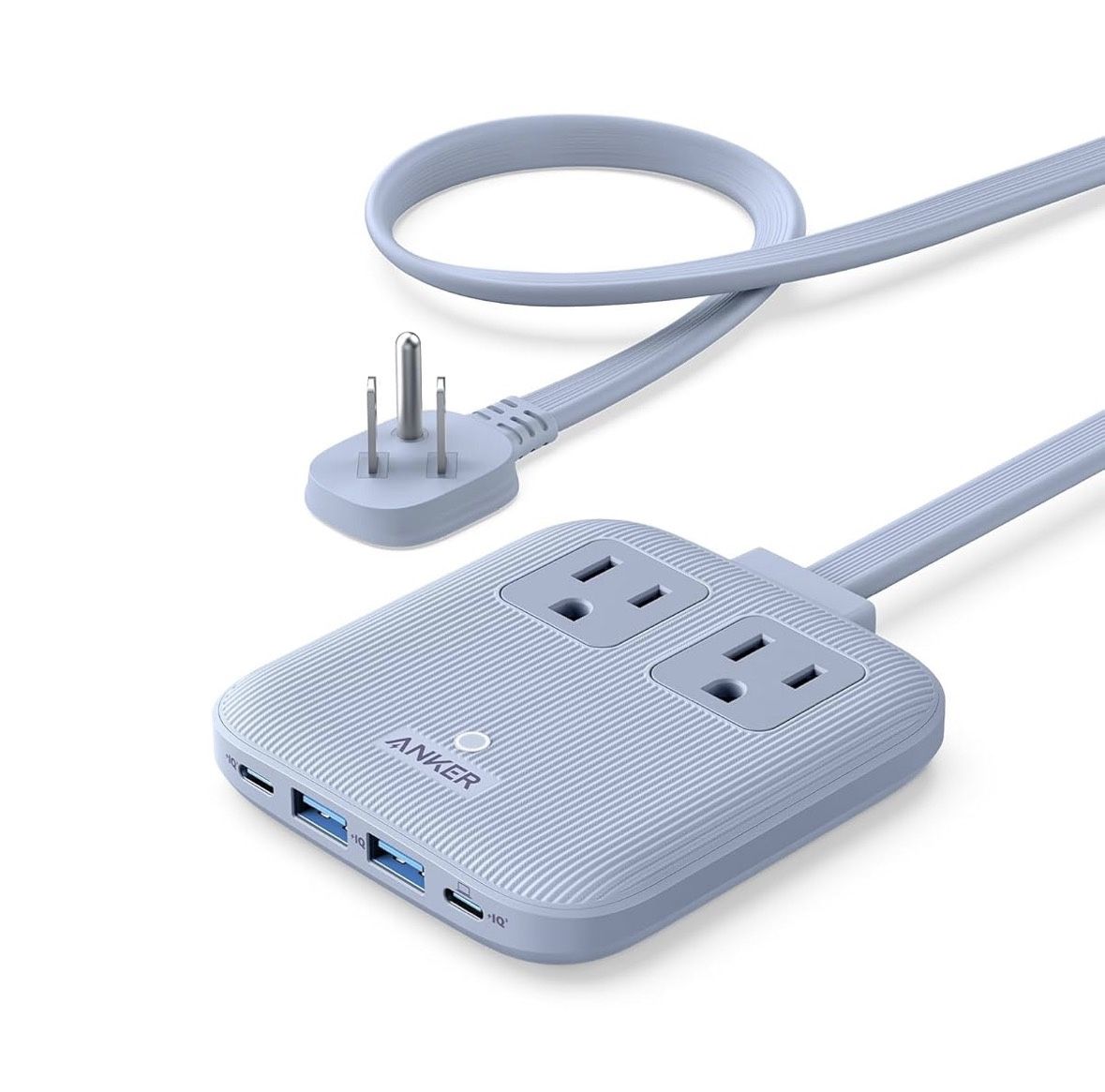 Anker 67W Nano 6-in-1 Travel Power Strip, 2 AC + 4 USB, 5ft Cord