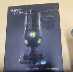 ROCCAT Torch USB Microphone with 24-Bit Studio-Grade Audio and RGB Lighting NEW