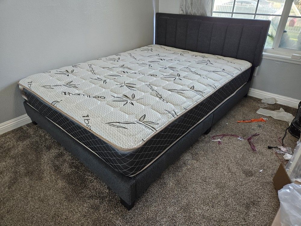 Brand New Queen BED with Orthopedic Bamboo Matt $389