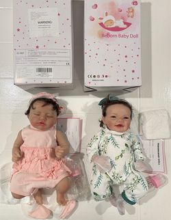 New 20”Reborn Baby Doll Realistic Lifelike w/ Real Life Soft Weighted Body and Accessories - $55 ea