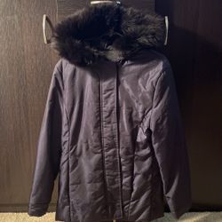 Fox Fur Trimmed Hood Jacket 