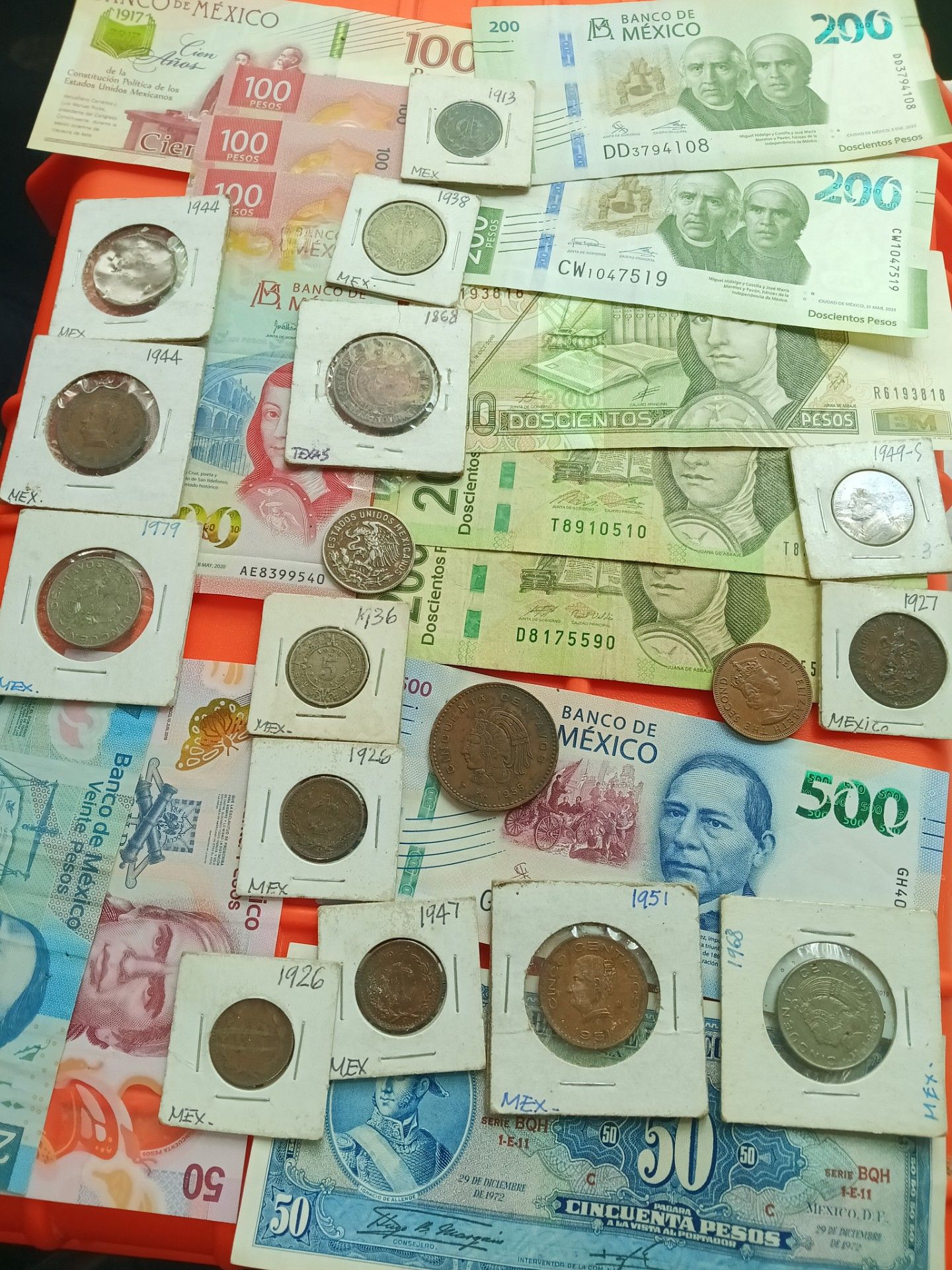 $$ Mexican Peso coins and notes $$