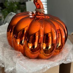 5 1/2” LED Mercury Glass Pumpkin 
