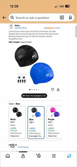 Brand new unopened swim caps for adults and kids
