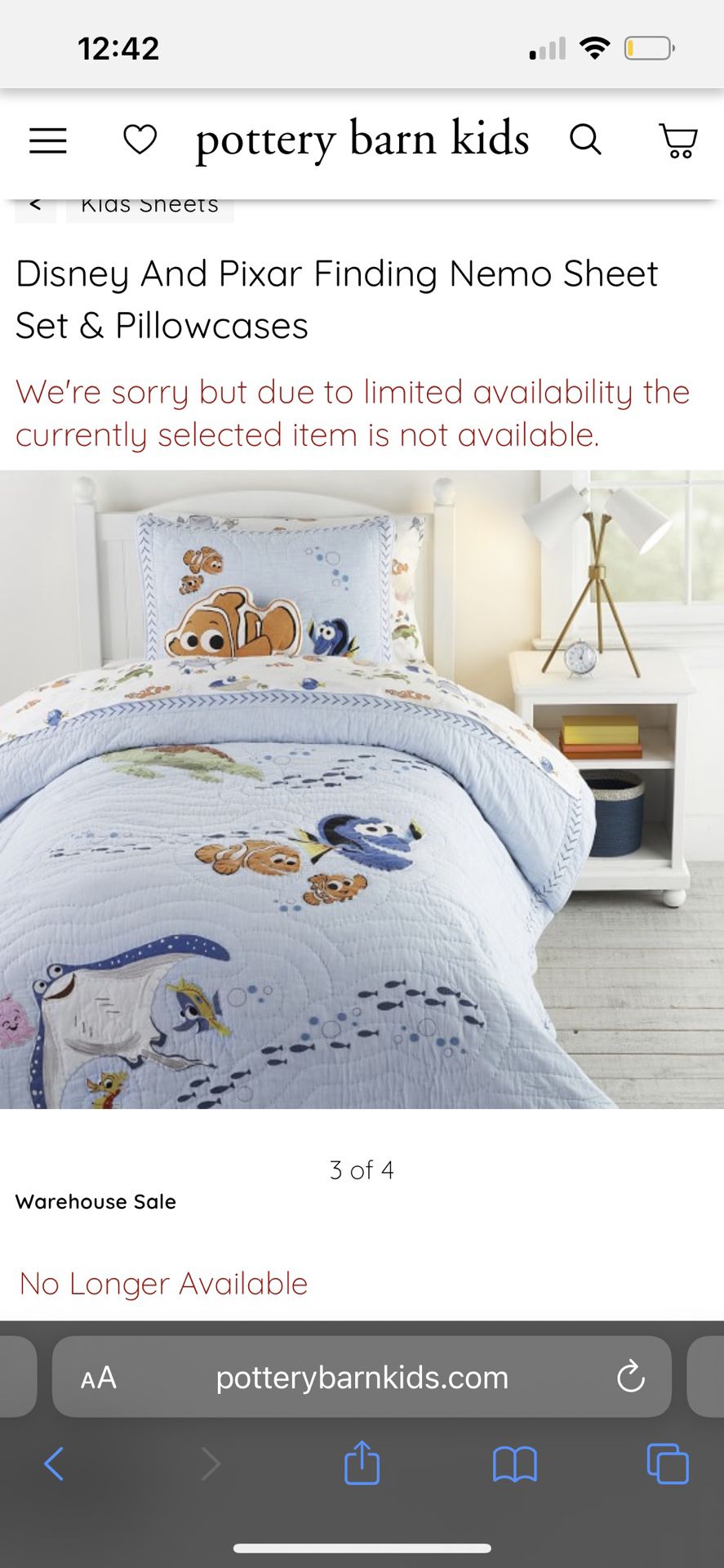 Finding Nemo Potterybarn Toddler Quilt And Pillowcase
