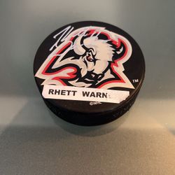 Buffalo Sabres Rhett Warrener Signed Hockey Puck 