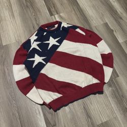 Vintage USA American flag Knitted sweater • Size M