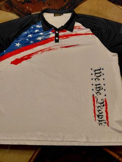 Flag, Shirt. Patriot Shirt. 4th of July Polo Shirt. Size 3X