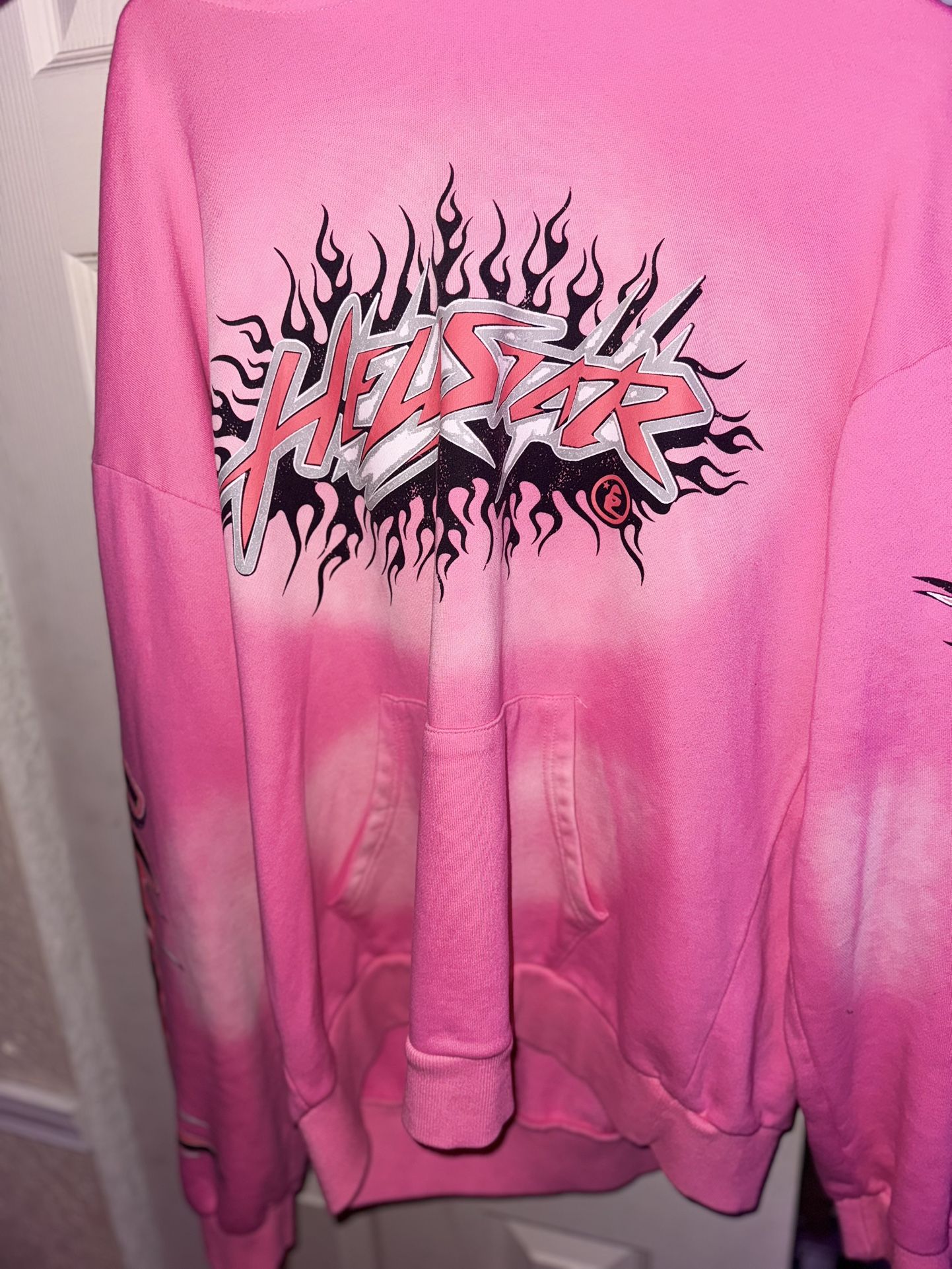 Pink Hellstar Hoodie Sz Lg