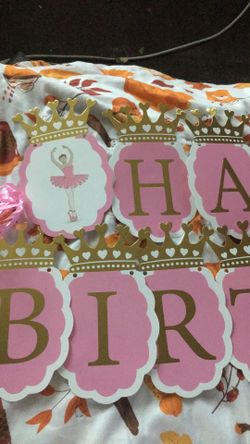 Ballerina Happy Birthday Banner 