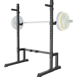 Uboway Barbell Rack Squat Stand Adjustable Bench Press Rack 550LBS Max Load Multi-Function Weight Lifting