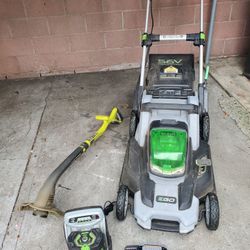 Ego Electric Cordless Lawnmower  And Cordless String Trimmer