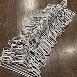 Set of 70 Light Gray Plastic Baby/Toddler/Little kid clothes hangers