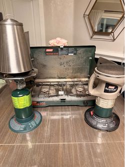 Coleman 2-Burner Propane Stove, Coffee Maker & SportCat Heater
