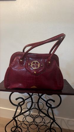 IMAN faux-patent leather shoulder/satchel bag