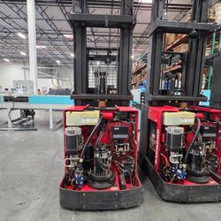 Raymond model 540-OPC30TT order pickers with wire guidance and scales