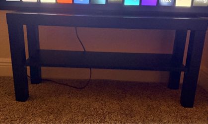 2 - Black TV Stand with Lower Shelf