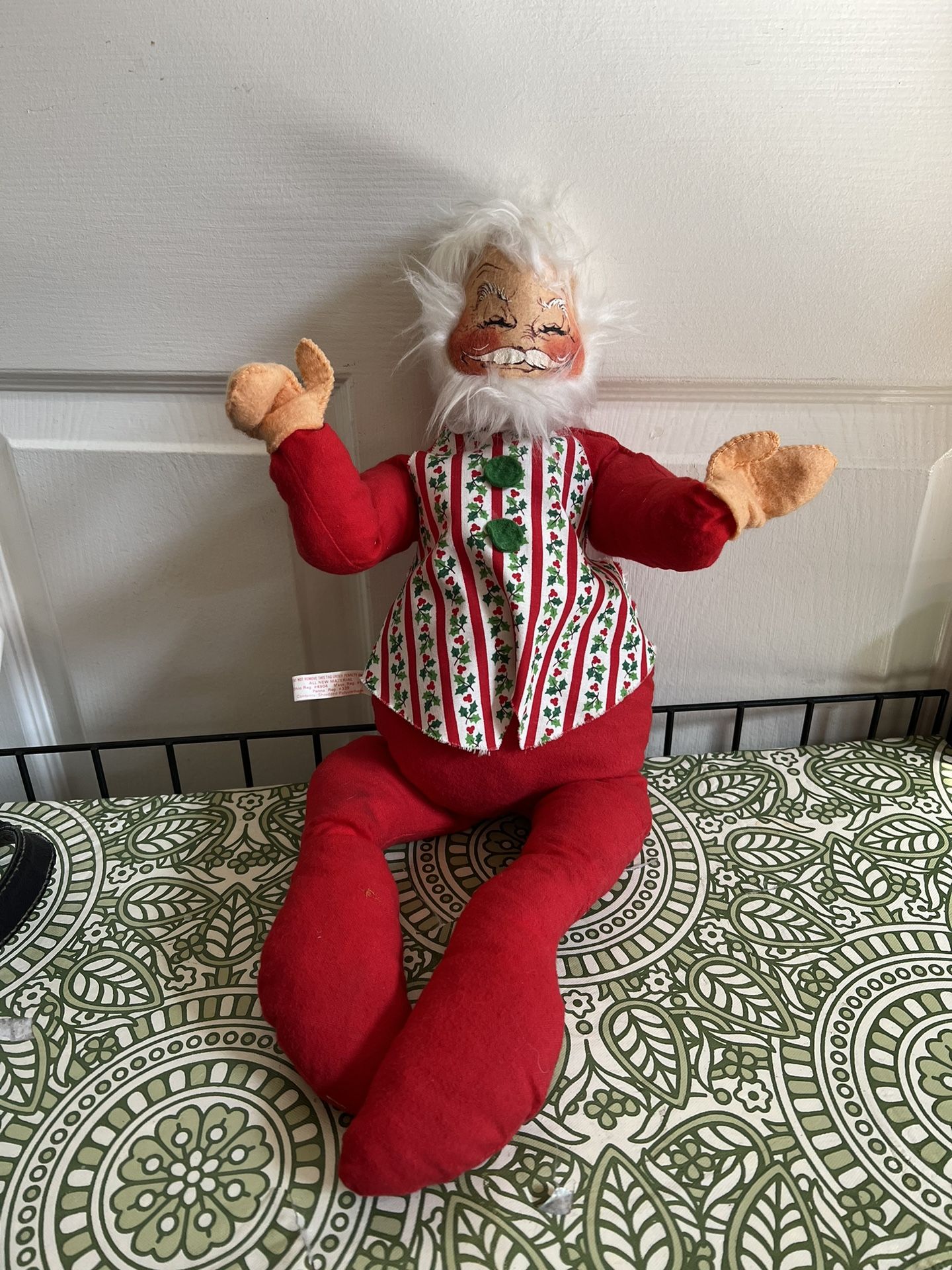 Vintage 1963 Annalee Dolls Santa Clause In Long Johns 20" Collectible Doll