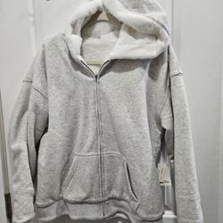Hollister Reversible Faux Fur lined Hoodie