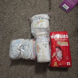 Huggies Diapers Size Newborns, 1 And 2 