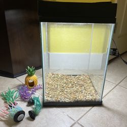 Top Fin Column Aquarium 10 Gallon With LED Light