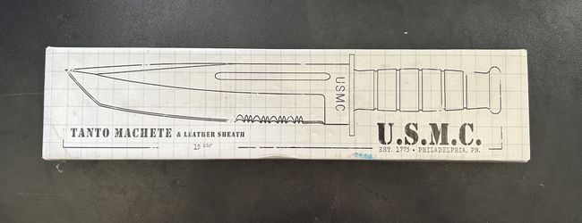 U.S.M.C. Tanto Machete W/ Leather Sheath