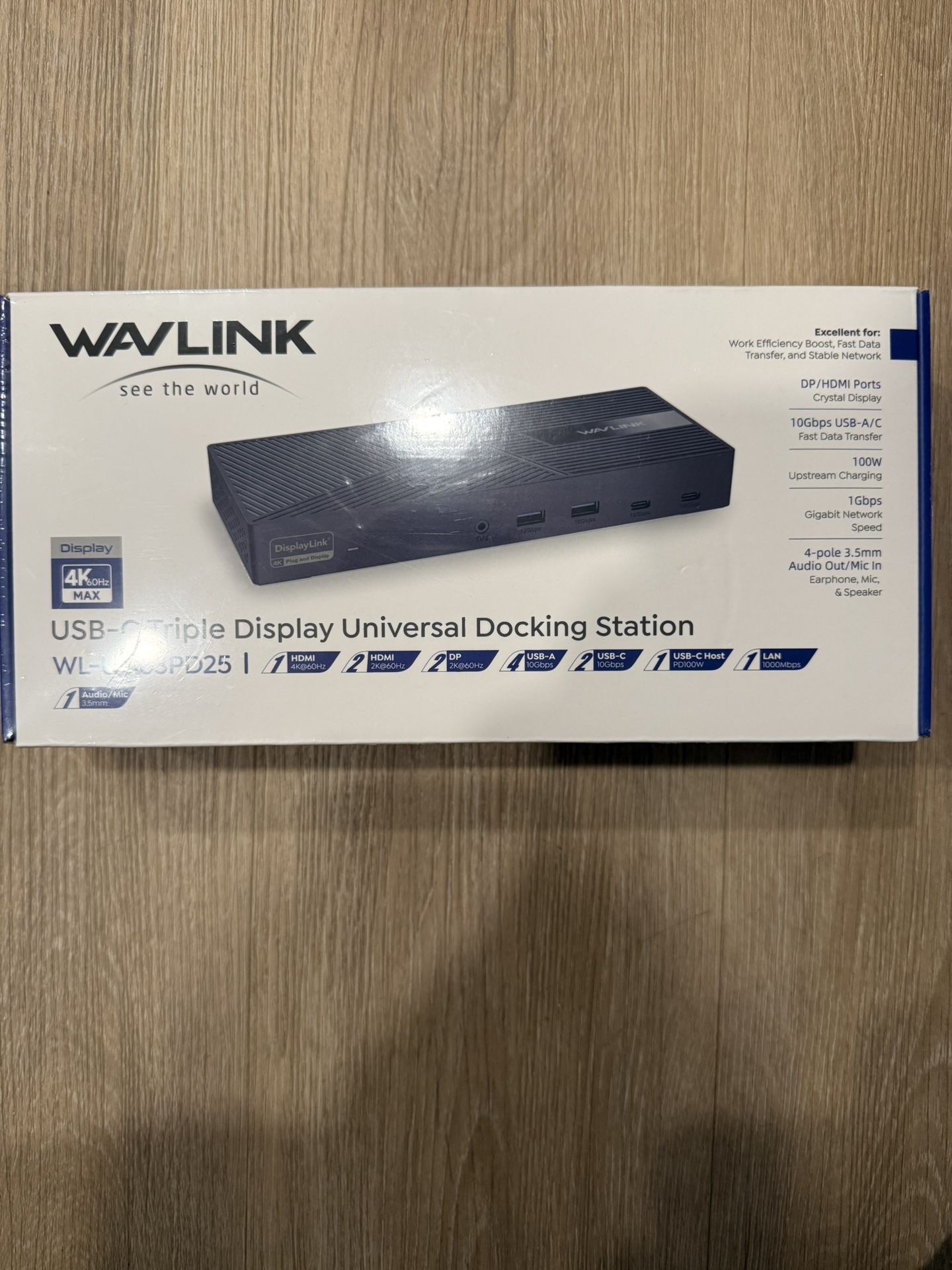 WAVLINK DisplayLink Docking Station Triple Monitor 4K@60Hz for 3 Monitors, 100W Charging for Thunderbolt 4/3, USB C M1 M2 M3 M4 Mac/Windows/Chrome - 3