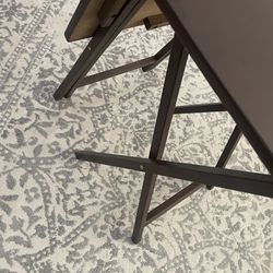  Indoor Folding Table Set of 2 in Walnut