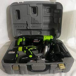 KAWASAKI Tool Kit w/ Circular Saw Cordless Drill Reciprocating Saw