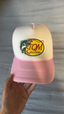 Pink & White Fuerza Regida "TQM" Trucker Hat
