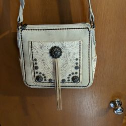 White Studded Leather Purse Montana West