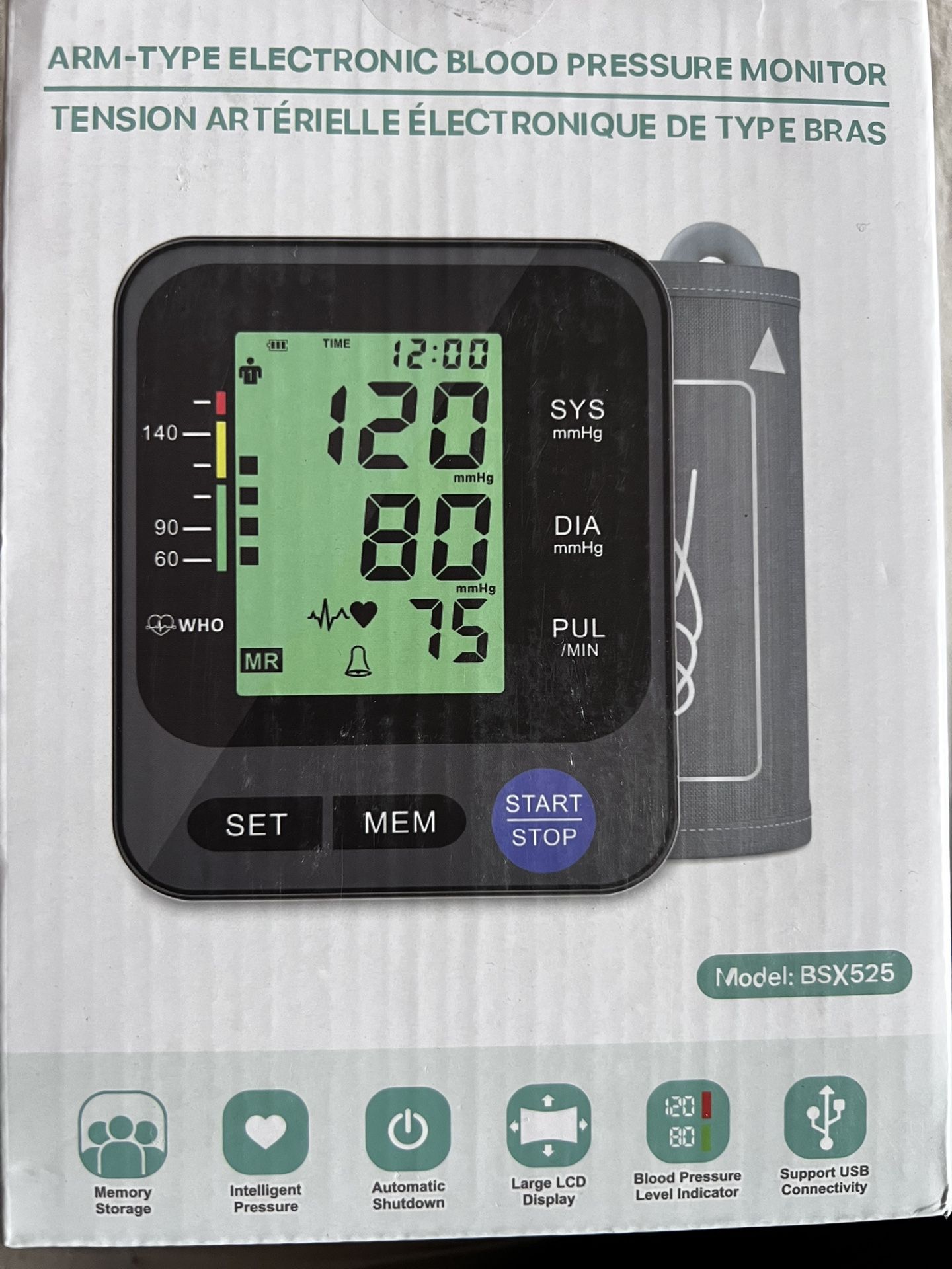Electronic Blood Pressure monitor Model Bsx525