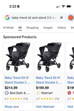 Double stroller Baby Trend sit N stand