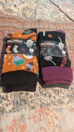 New Ladies Halloween Socks 2 Pack