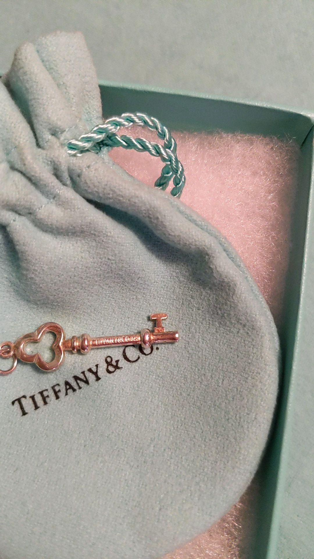 Tiffany and Co Trifoil Silver Key Pendant