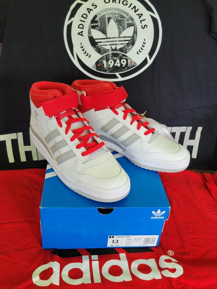 Size 12 Adidas OG Forum Mid Scarlet