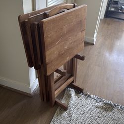 3 folding tables and rack