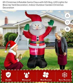 6ft Christmas inflatable Santa Claus