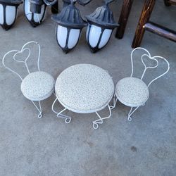 Vintage Metal Bistro Ice Cream Parlor Doll Set