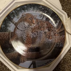 Leopard And Cub Display Plate