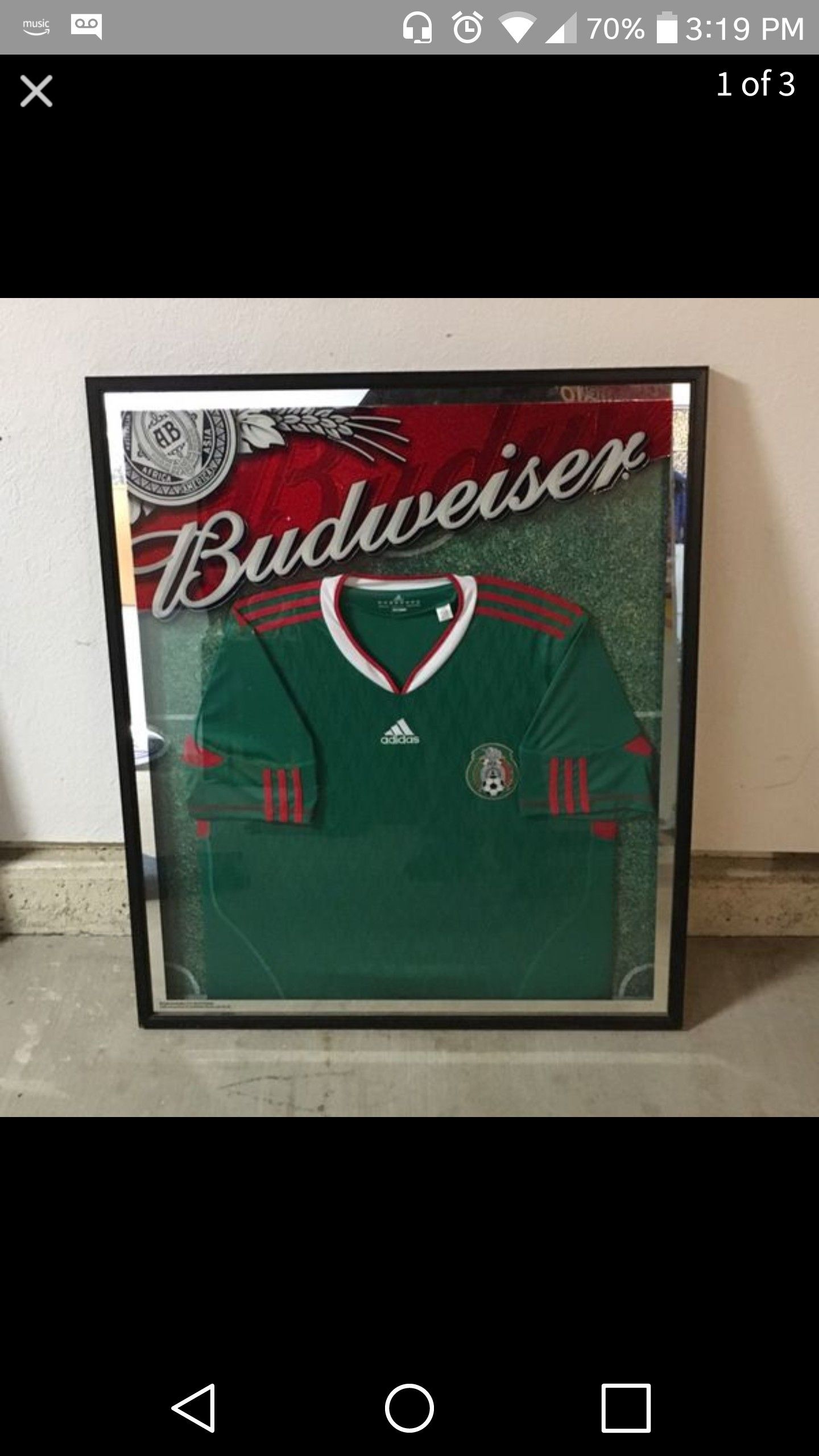 BUDWEISER MEXICO SOCCER TEAM JERSEY FRAMED BRAND NEW IN THE BOX