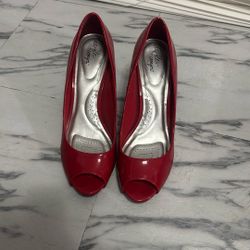 Red Open Toe Heels