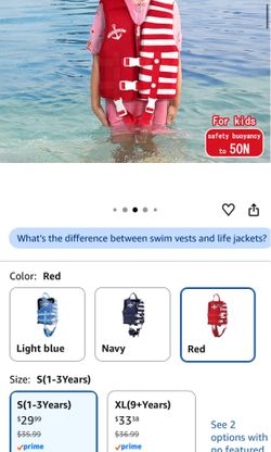 ids Swim Vest - Toddlers Swimming Buoyancy Floation Swimwear for Learn to Swim Age 2-9+ Years/50N