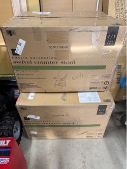 2- New in boxes Maker’s Mark Counter height Swivel bar stools