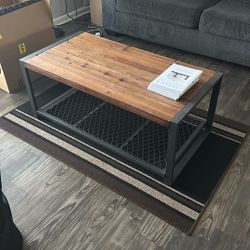 Wood & Metal Coffee Table 