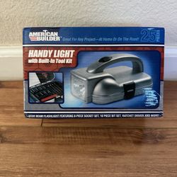 New American Builder Roadside Handy Light Flashlight w Built in Tool Kit