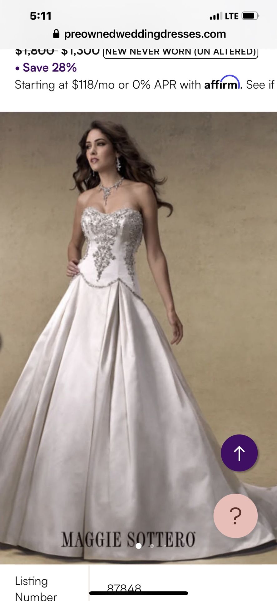 Maggie Sottero White Wedding Dress